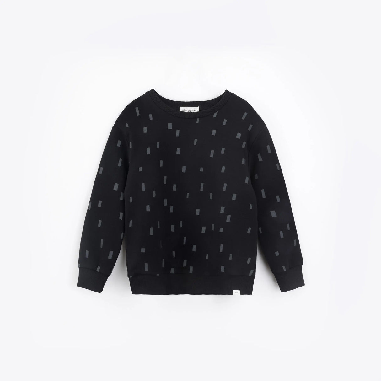 Basics Block Print on Black Sweatshirt | Miles The Label - Jenni Kidz