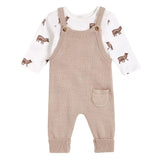 Bear Print Knit Overall Set | Petit Lem - Jenni Kidz