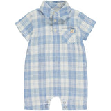 Blue plaid polo romper | Me & Henry - Jenni Kidz