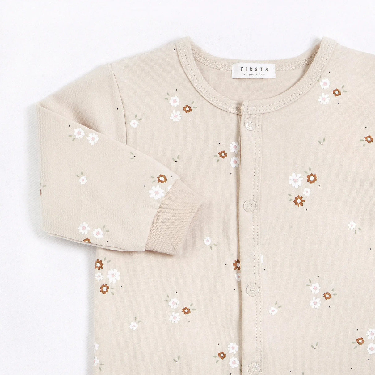 Bouquet Print on Beige Sleeper | Petit Lem - Jenni Kidz