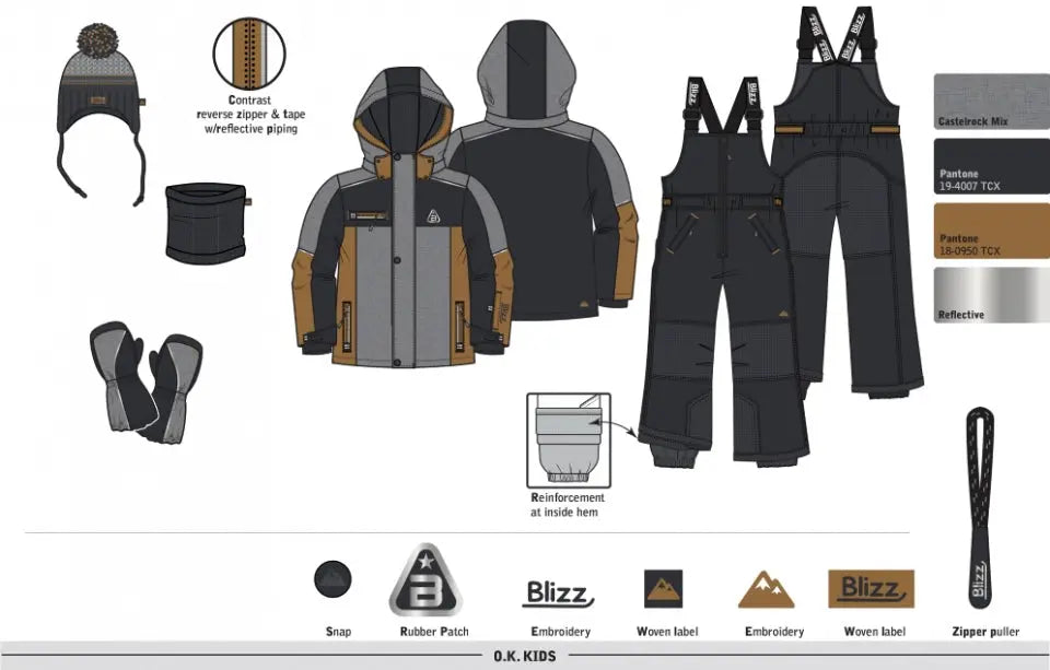 Boy's Snowsuit 5 PCS Set - Cathay Spice | Blizz - Blizz