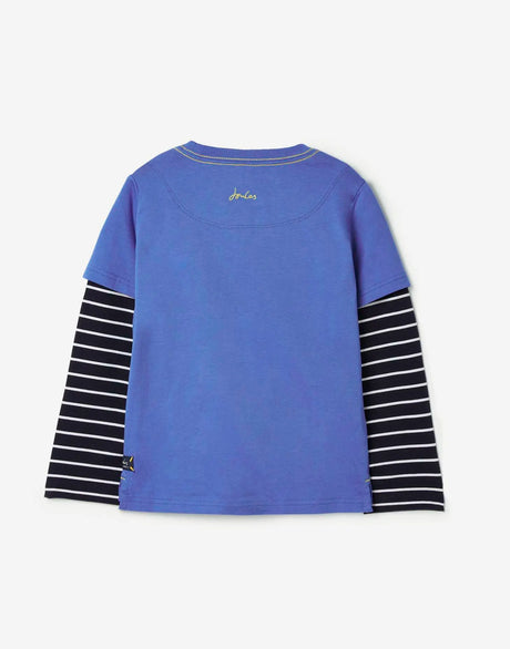 Boys' Chomp Long Sleeve Mock Layer Applique T-Shirt | Joules - Joules