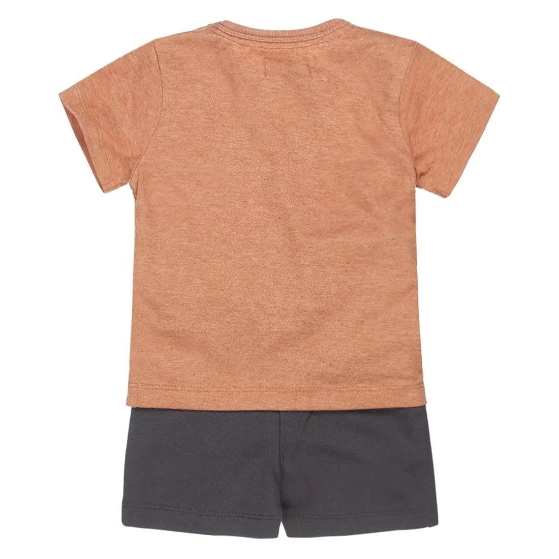 Boys Baby Set T-shirt With Shorts Rust Brown Grey | Dirkje - Jenni Kidz