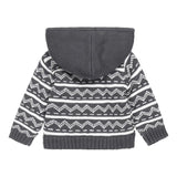 Boys Knitted Cardigan Dark Blue Fake Fur | Dirkje - Dirkje