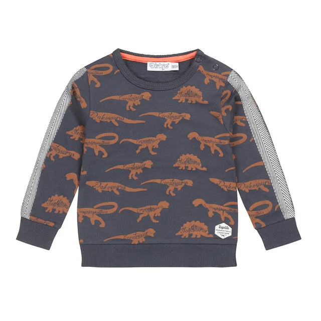 Boys Sweater Dark Blue Dino | Dirkje - Dirkje