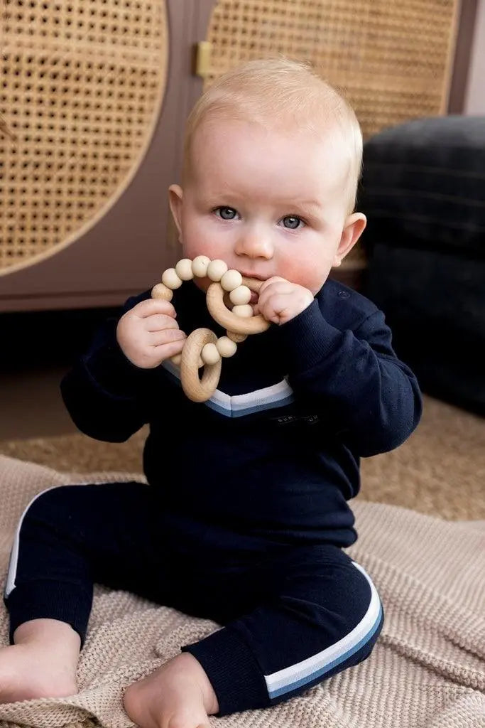 Boys Sweatpants Dark Blue With Light Blue | Dirkje - Jenni Kidz