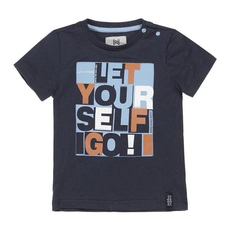 Boys T-shirt Dark Blue Text | Koko-Noko - Jenni Kidz