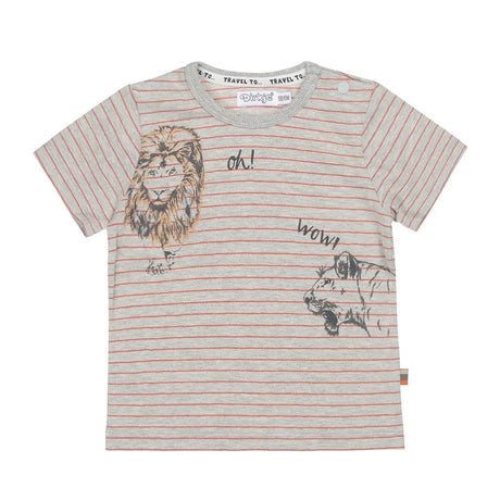 Boys T-shirt Grey Orange Lion | Dirkje - Jenni Kidz