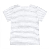 Boys T-shirt White Grey Striped With Shark | Dirkje - Jenni Kidz