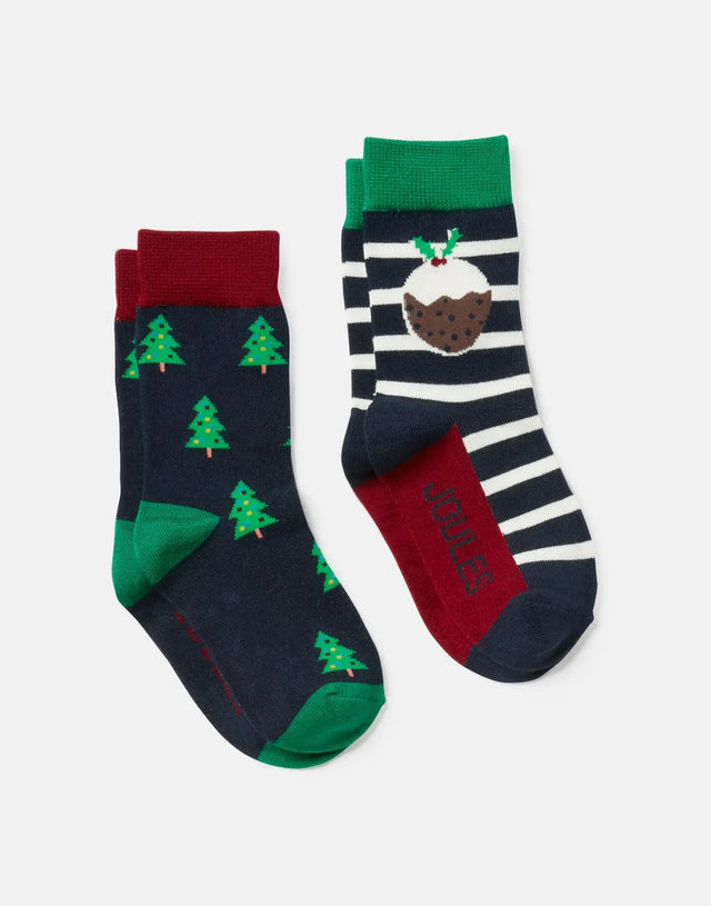 Brill Bamboo 2 Pack Socks - Festive | Joules - Joules