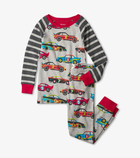 Classic Race Cars Organic Cotton Raglan Pajama Set | Hatley - Jenni Kidz