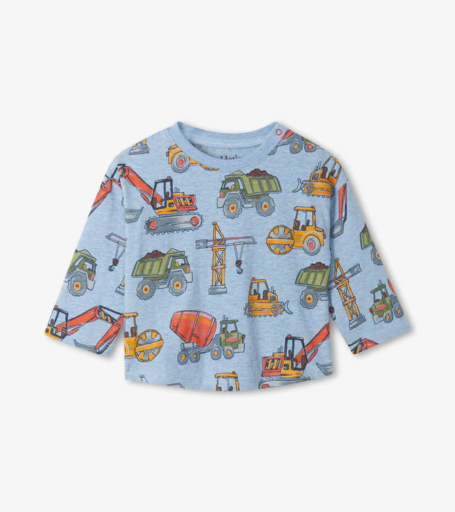 Construction Trucks Long Sleeve Baby Tee | Hatley - Hatley