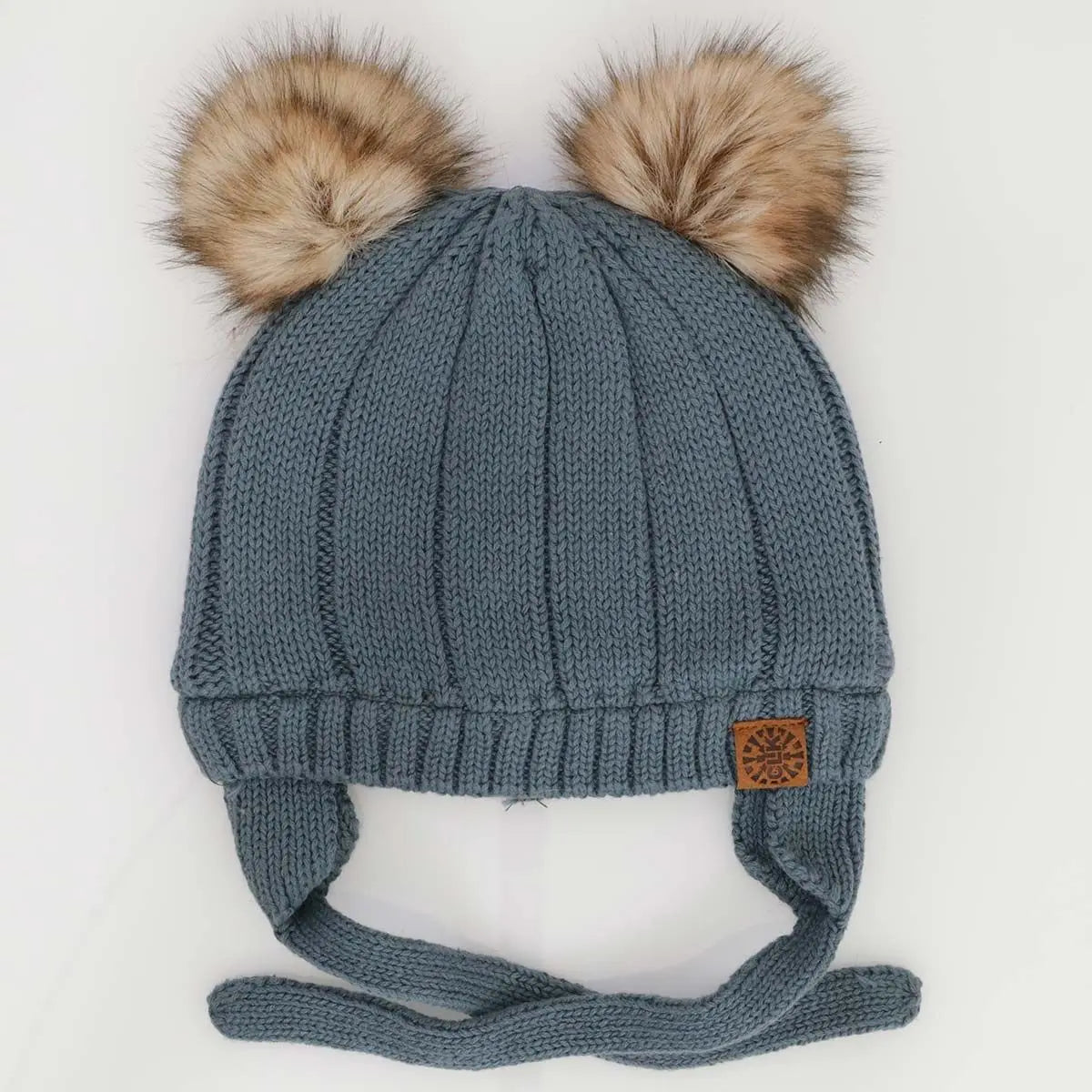 Cotton Kint Pom Pom Hat - Arctic Blue | CALIKIDS - Jenni Kidz