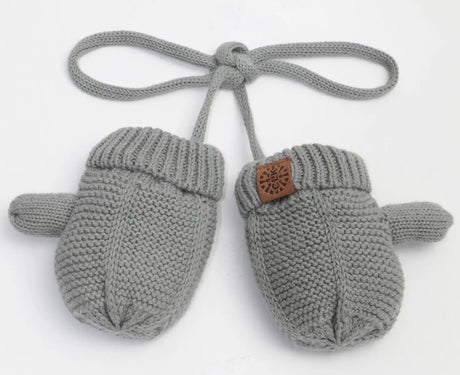 Cotton Knit Baby Mitten - Grey | CALIKIDS - Jenni Kidz