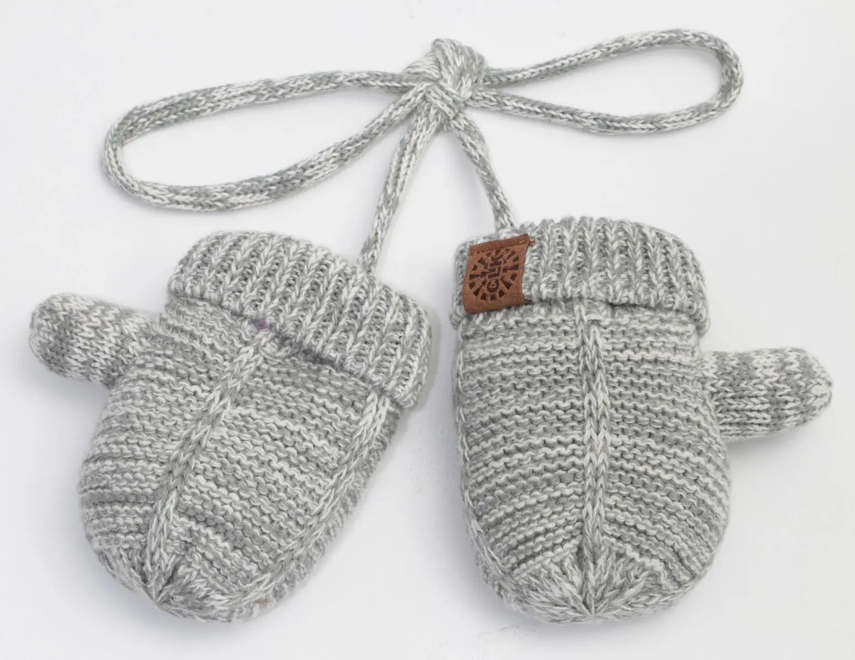 Cotton Knit Baby Mitten -Grey Mix | CALIKIDS - Jenni Kidz