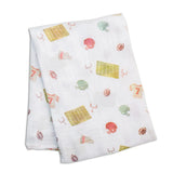 Cotton Muslin Swaddle Blanket - Football | Lulujo - Jenni Kidz