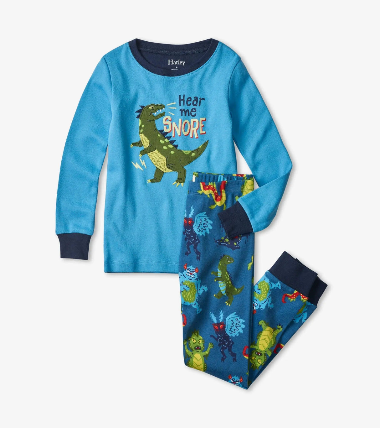 Creepy Cryptids Glow In The Dark Appliqué Pajama Set | Hatley - Jenni Kidz