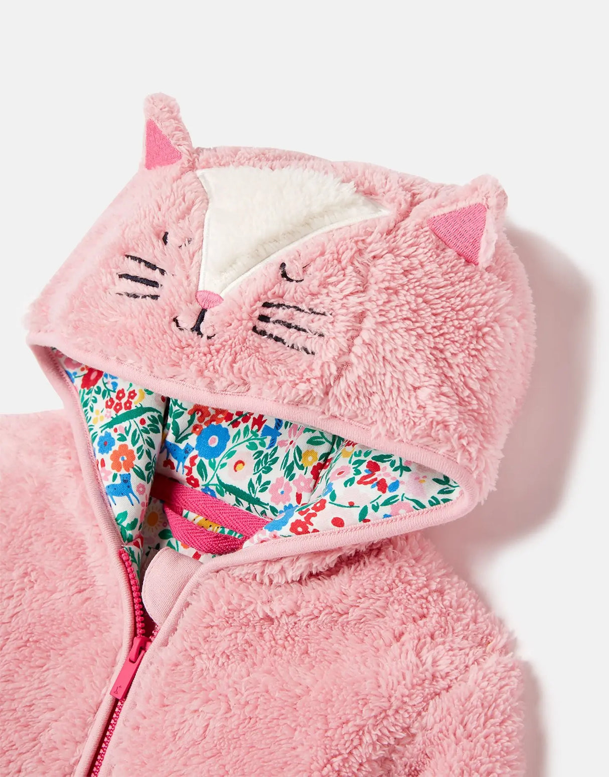 Cuddle Zip Through Recycled Fleece - Catpink | Joules - Joules