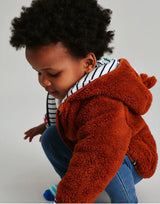 Cuddle Zip Through Recycled Fleece - Tigorange | Joules - Joules