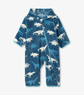 Hatley Dino Silhouettes fuzzy fleece hooded baby bundler for baby boys