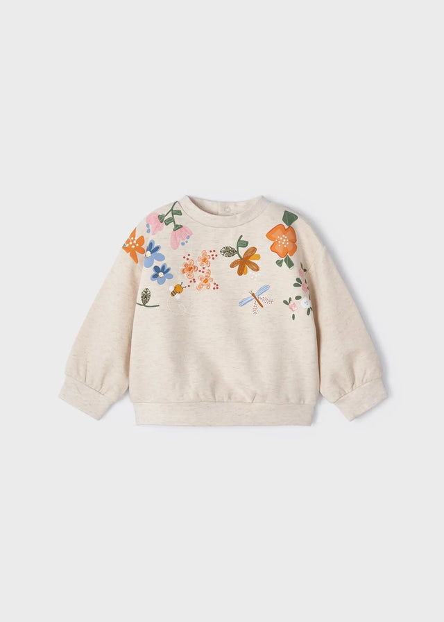 Embroidered Flowered Sweatshirt Baby Girl - Lino | Mayoral - Mayoral