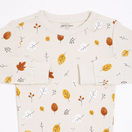 Foliage Print on Natural Pajama Set | Petit Lem - Jenni Kidz