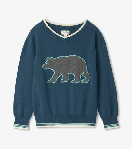 Forest Bear V-neck Sweater | Hatley - Jenni Kidz