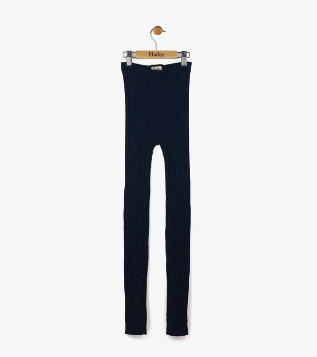 Girl Navy Cable Knit Tights  | Hatley - Jenni Kidz