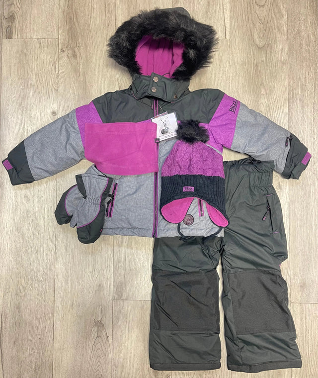 Girl's Snowsuit 5 PCS Set - Beautyberry | Blizz - Blizz