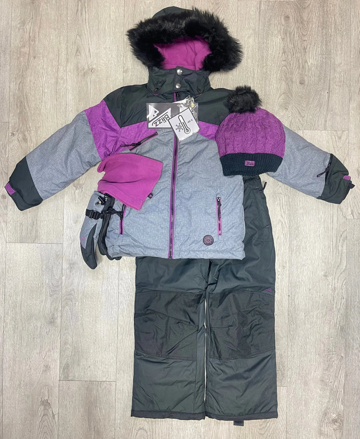 Girl's Snowsuit 5 PCS Set - Beautyberry | Blizz - Blizz