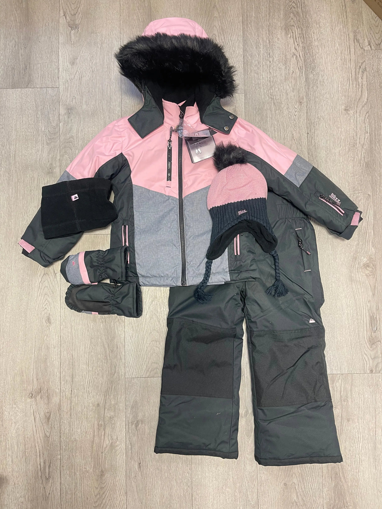 Girl's Snowsuit 5 PCS Set - Cameo Pink | Blizz - Blizz