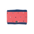 Girls' Knit Necktube Coral And Blue Hearts - Tea Rose | DEUX PAR DEUX - DEUX PAR DEUX