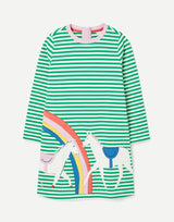 Girls' Rosalee A-Line Artwork Long Sleeve Dress | Joules - Joules