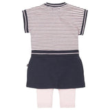 Girls Baby Dress With Legging Pink Dark Blue | Dirkje - Jenni Kidz