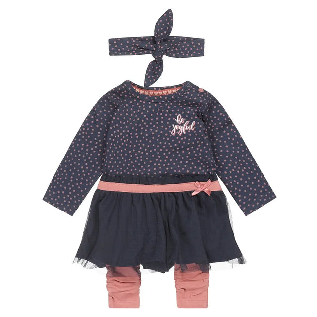 Girls Baby Set Dress, Legging and Headband Blue | Dirkje - Dirkje