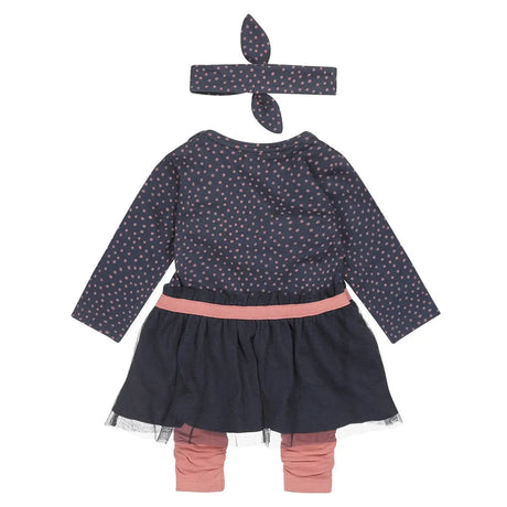 Girls Baby Set Dress, Legging and Headband Blue | Dirkje - Dirkje