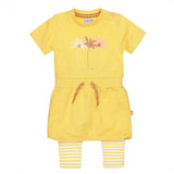 Girls Baby Set With Dress and Legging Yellow Striped | Dirkje - Jenni Kidz