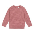 Girls Cable Sweatshirt Dark Old Pink | Koko-Noko - Koko-Noko