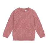 Girls Cable Sweatshirt Dark Old Pink | Koko-Noko - Koko-Noko