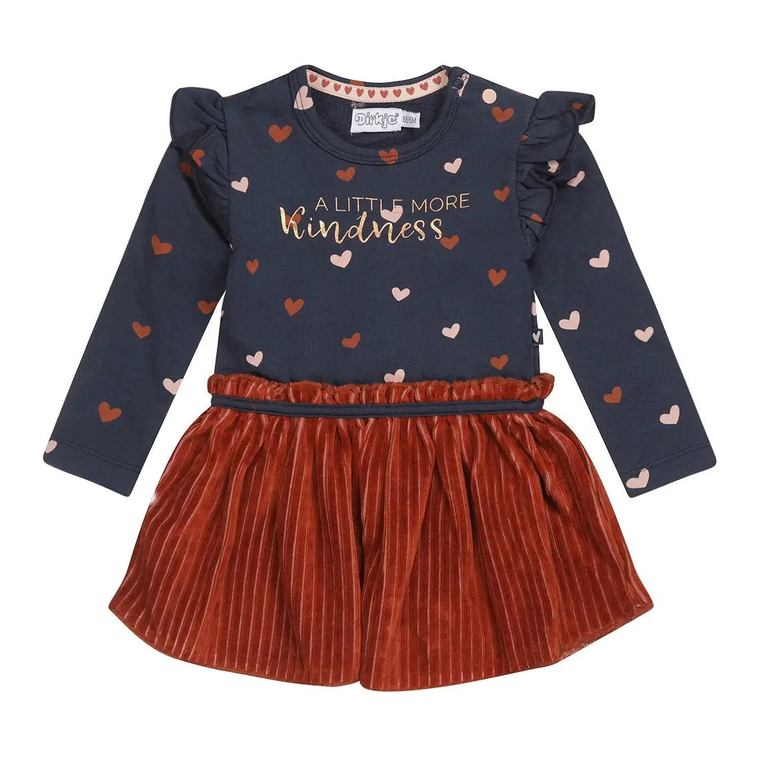 Girls Dress Dark Blue Arabian Spice Hearts | Dirkje - Dirkje