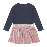 Girls Dress Dark Blue Old Pink | Dirkje - Dirkje