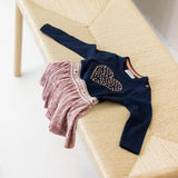 Girls Dress Dark Blue Old Pink | Dirkje - Dirkje