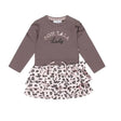 Girls Dress Grey Brown Panter Print | Dirkje - Dirkje