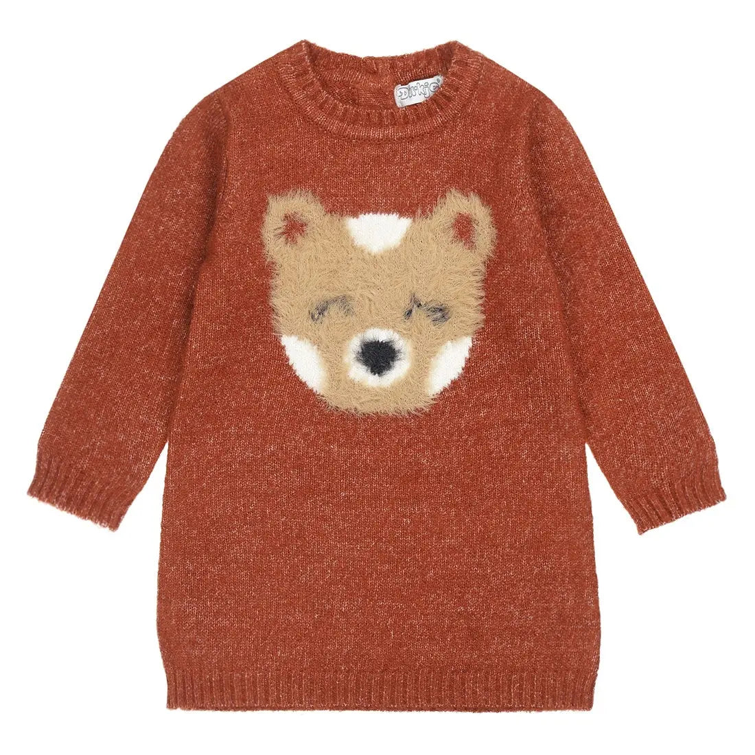 Girls Dress Rust Brown Bear | Dirkje - Dirkje