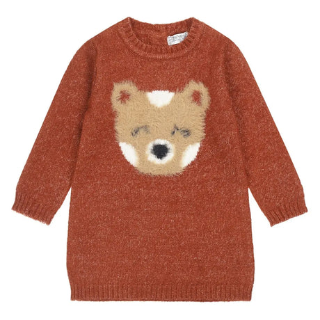 Girls Dress Rust Brown Bear | Dirkje - Dirkje