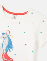 Girls Short Sleeve Applique Artwork T-shirt | Joules - Jenni Kidz