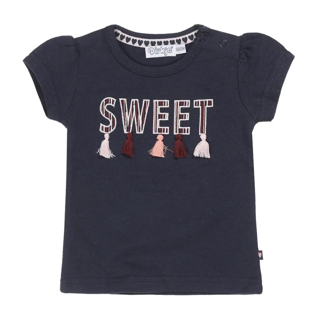 Girls T-shirt Dark Blue Tassels | Dirkje - Jenni Kidz