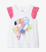 Girls Toucan Tropics Eyelet Trim Tank | Hatley - Jenni Kidz