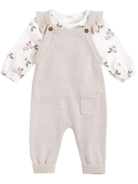 Gooseberry Print and Crème Knit Overall Set | Petit Lem - Jenni Kidz