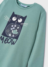 Graphic Long Sleeved T-shirt Girl - Jade | Mayoral - Mayoral